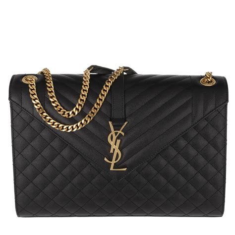 ysl black chain shoulder bag|ysl black leather handbag.